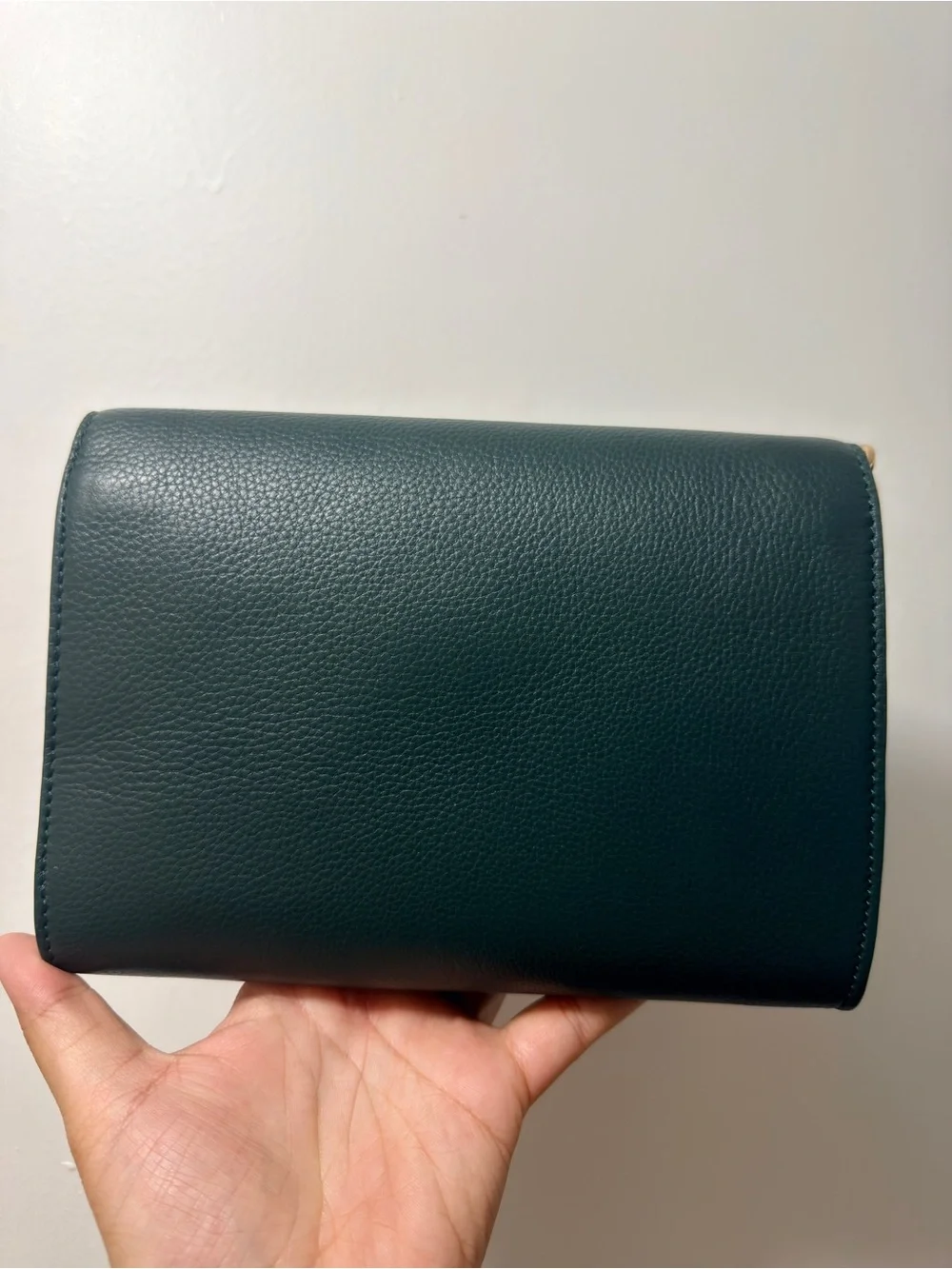 Tory Burch Teal Pebbled Leather Crossbody with Gold Logo